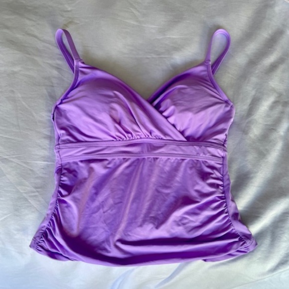 Anne Cole NWOT Underwire Triangle TANKINI TOP, "Amethyst" 💜32DD/34D NEVER WORN - Picture 3 of 7